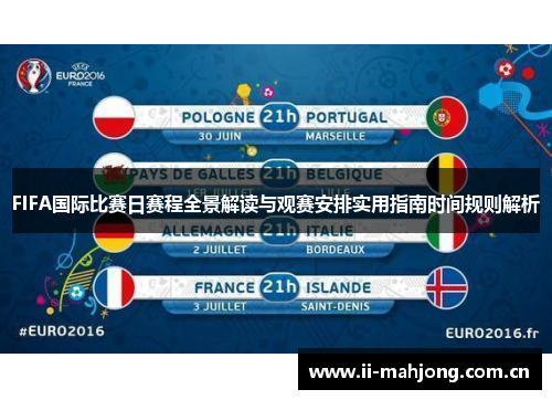 FIFA国际比赛日赛程全景解读与观赛安排实用指南时间规则解析 FIFA国际比赛日赛程全景解读与观赛安排实用指南时间规则解析